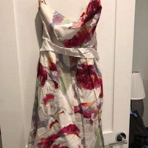 Floral Banana Republic Size 12 Strapless Dress